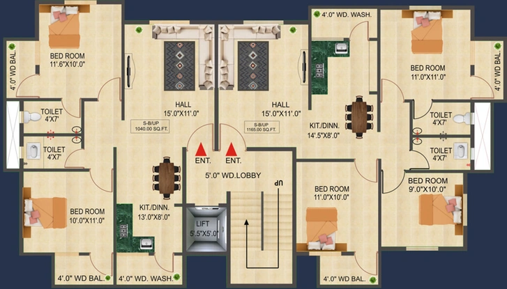 Floor Plan of Aastha Classic in Friends Colony, Nagpur - Image 96448