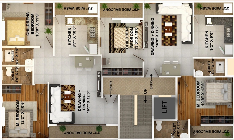 Floor Plan of Eakveera Arjun Residency 3 in Narendra Nagar, Nagpur - Image 11105