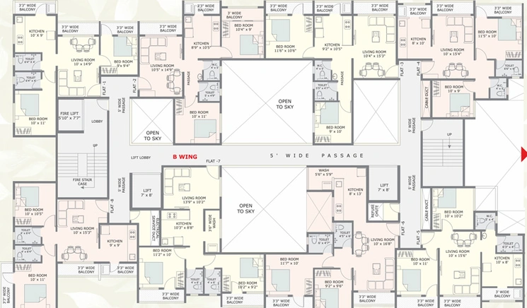 Floor Plan of Devprath Mangalmurti Residency in Wardha Road, Nagpur - Image 11136