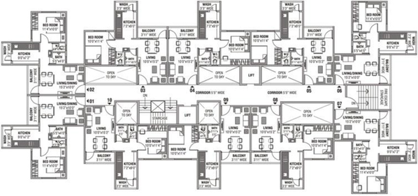 Floor Plan of Om Satyam Tulip in Godhani Road, Nagpur - Image 11234