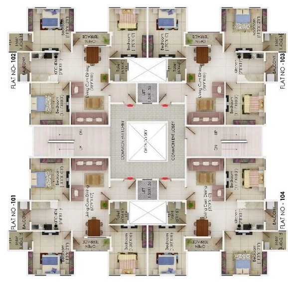 Floor Plan of Saivas Krishna Koastal in Khamla, Nagpur - Image 11240
