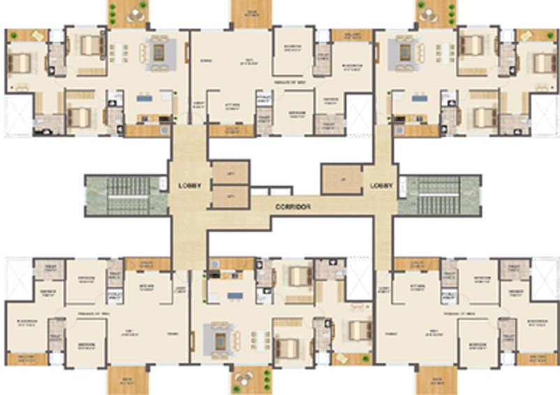 Floor Plan of Prozone Palms in Wardha Road, Nagpur - Image 11290