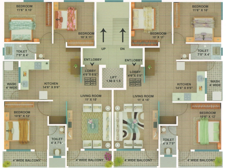 Floor Plan of Geethanjali Bhavani Palace in Manewada, Nagpur - Image 11297