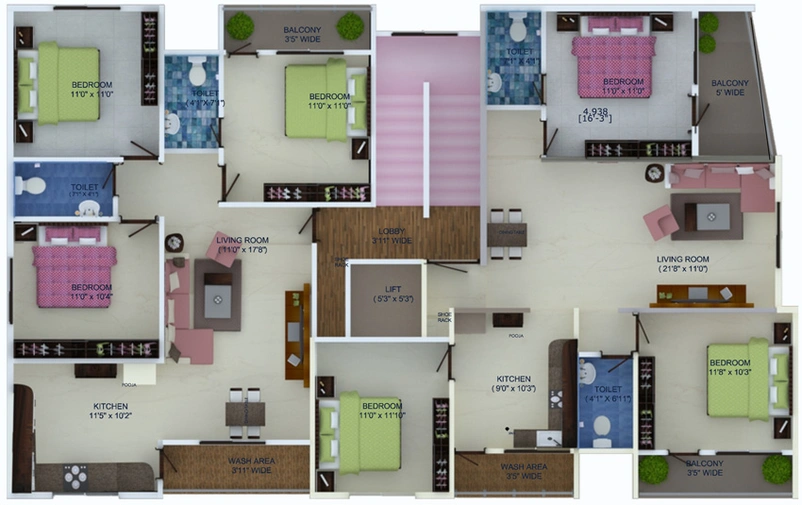Floor Plan of Suncity Raj Enclave in Manish Nagar, Nagpur - Image 11344