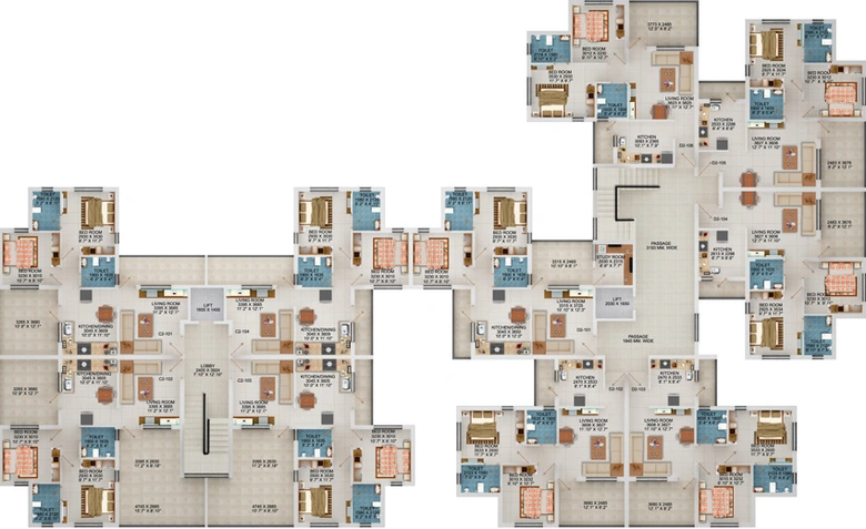 Floor Plan of Eden Park - Hibiscus Garden in Jamtha, Nagpur - Image 11356