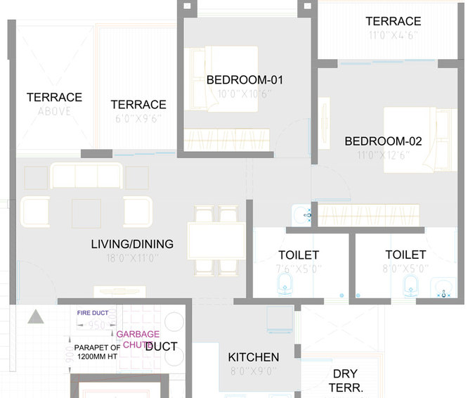 2 BHK Flat in SSD Sai Vista in Ravet, Pune - Image 425817