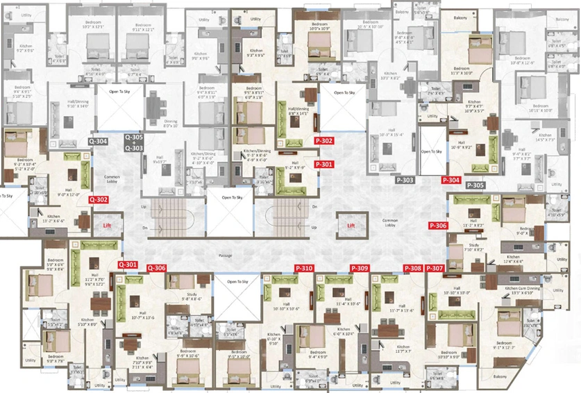 Floor Plan of Pramod Rajshree Plaza in Khamla, Nagpur - Image 11448