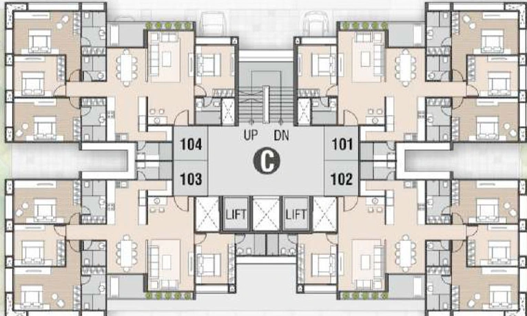 Floor Plan of Deep Indraprasth Shivanta in Ambli, Ahmedabad - Image 33482
