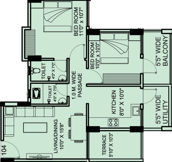 2 BHK Flat in Orchid - Satyam Garden in Godhani Road, Nagpur - Image 422297