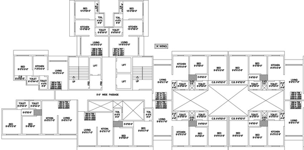 Floor Plan of AV Crystal Prestige in Nalasopara East, Palghar - Image 129571