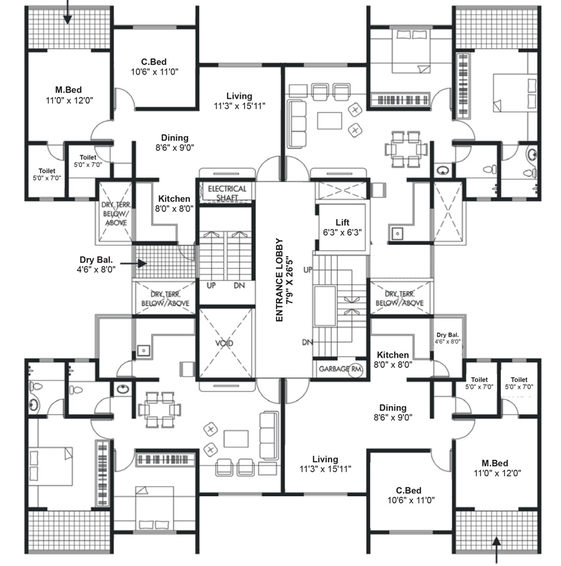 Floor Plan of SSD Sai Pearl Phase 5 in Pimple Saudagar, Pune - Image 13539