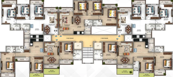 Floor Plan of Ganraya Silver Oak in Somalwada, Nagpur - Image 11524