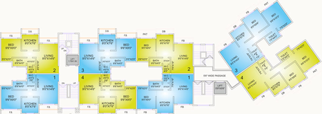 Floor Plan of Raj Embassy in Vasai East, Palghar - Image 20977