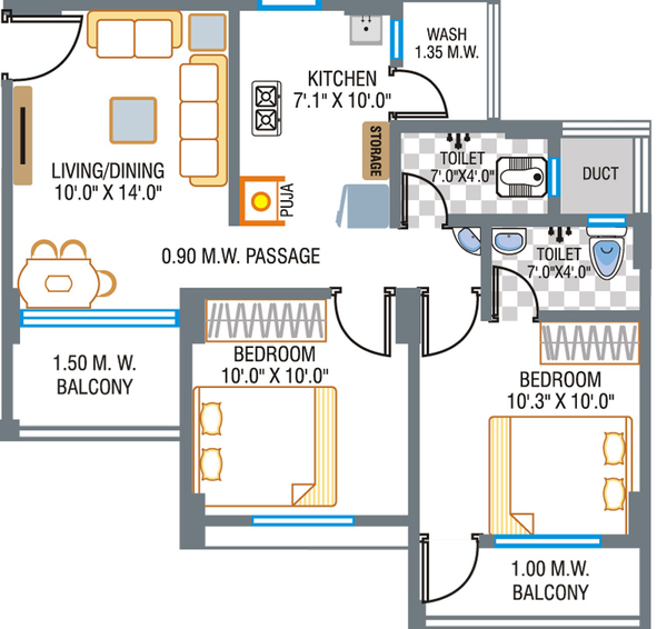 2 BHK Flat in Sai Krishna Residency in Pipla, Nagpur - Image 422417