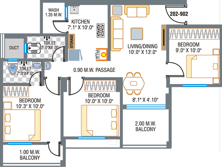 3 BHK Flat in Sai Krishna Residency in Pipla, Nagpur - Image 422418