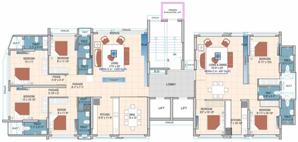 Floor Plan of Atlantic Laxmi Residency in Ghatkopar East, Mumbai - Image 43290