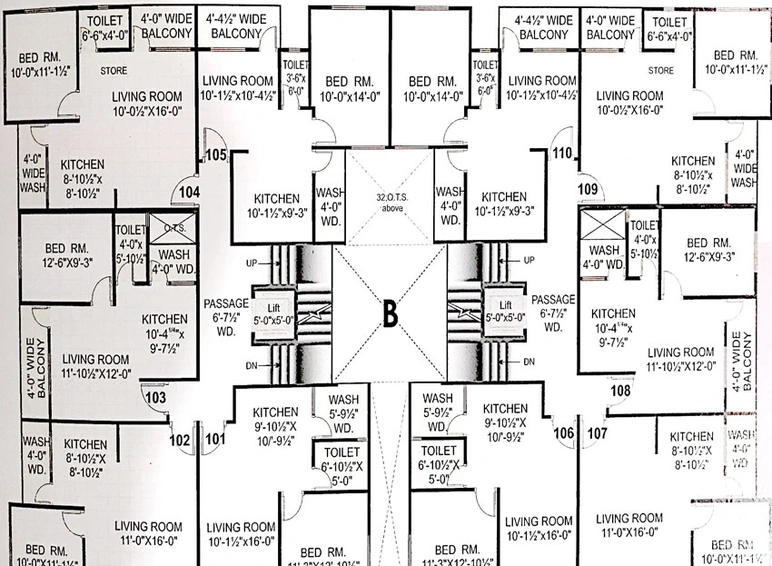 Floor Plan of Aakar Adarsh Residency in Karjan, Vadodara - Image 32078