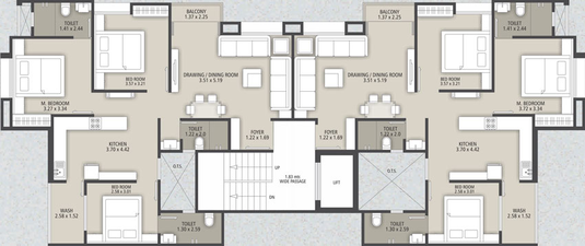 Floor Plan of Aum Sun Onyx Complex in Jambuva, Vadodara - Image 32190