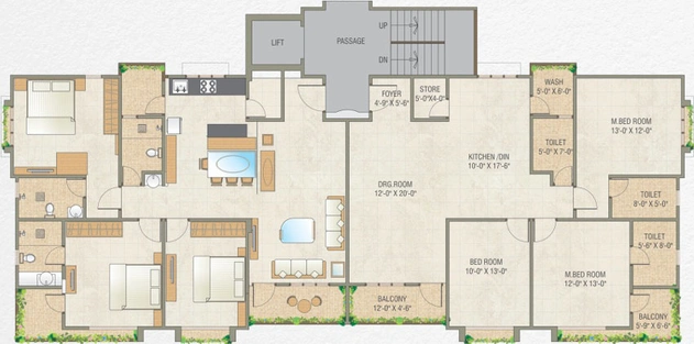 Floor Plan of Deepjyot The Atlantic in Makarpura, Vadodara - Image 32245