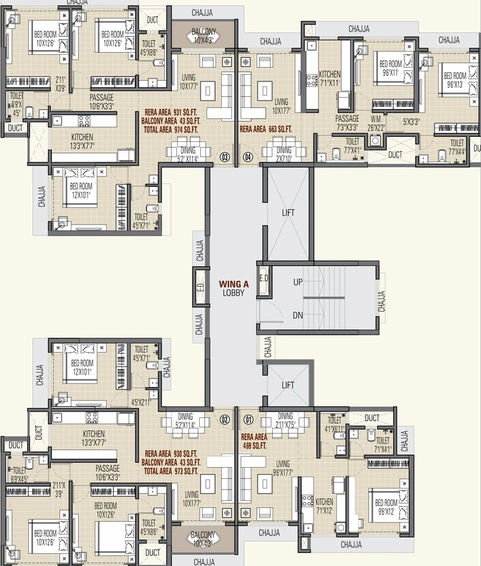 Floor Plan of Swastik Divine in Mulund East, Mumbai - Image 43322