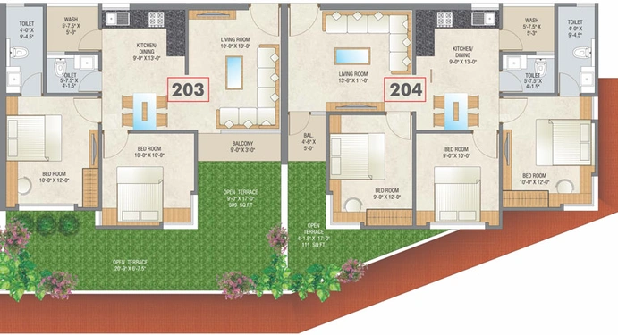 Floor Plan of S P Greenfields 4 & 4 Plus in Bhayli Road, Vadodara - Image 32297