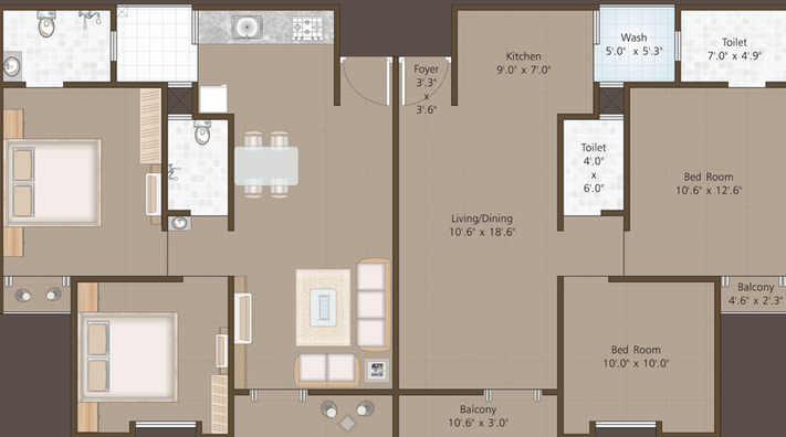 Floor Plan of Kanha Kuber Expressions in Ratanpur, Vadodara - Image 32352