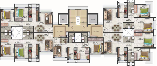 Floor Plan of Romell Vasanthi in Mulund East, Mumbai - Image 43339
