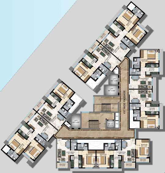 Floor Plan of Sanghvi S3 Skyrise in Mira Road East, Thane - Image 27588