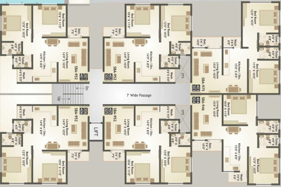 Floor Plan of Sarva Square in Harni, Vadodara - Image 32475