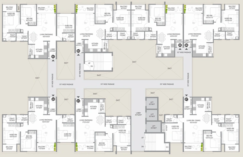 Floor Plan of City One Skyve in Kiwale, Pune - Image 13853