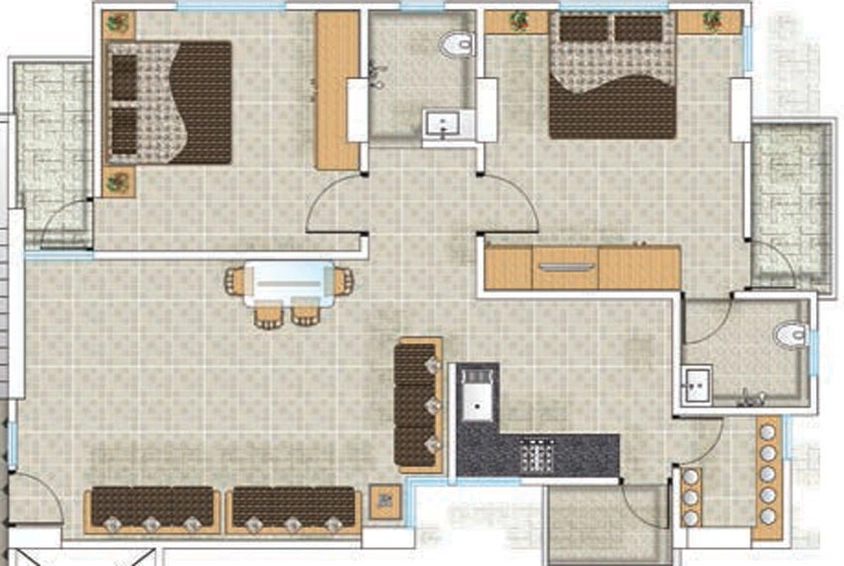 2 BHK Flat in Trinity Durga Heights in Mujmahuda, Vadodara - Image 460907