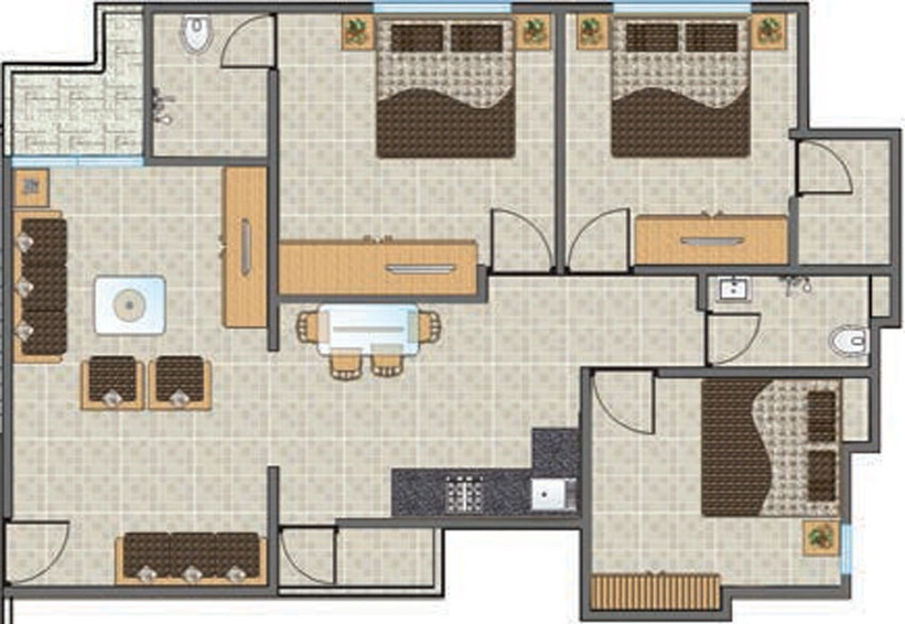 3 BHK Flat in Trinity Durga Heights in Mujmahuda, Vadodara - Image 460908
