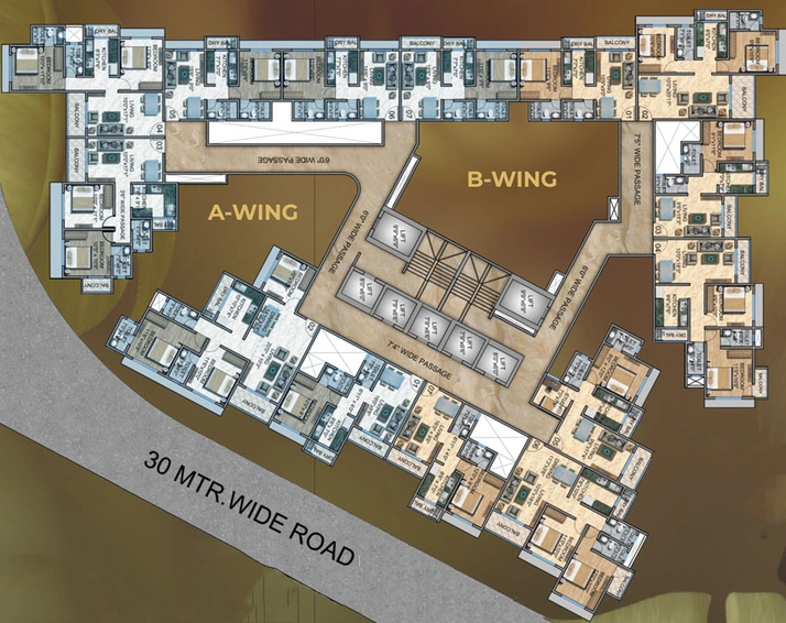 Floor Plan of Sanghvi S3 Skygreens in Mira Road East, Thane - Image 27609