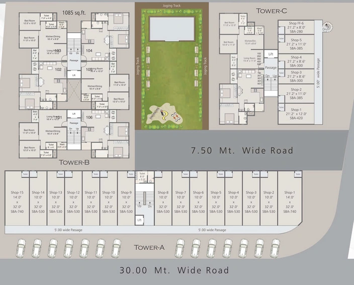 Master Plan of Vama Ashwamegh Avenue in Bhayli Road, Vadodara - Image 32625