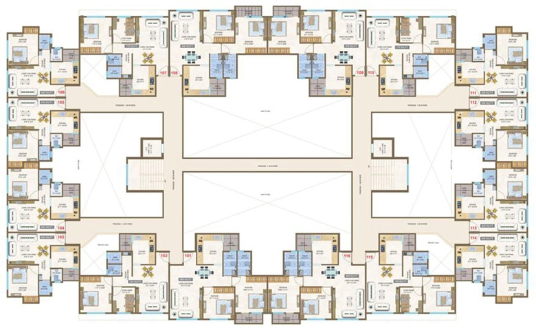 Floor Plan of Geethanjali Morya Lotus in Butibori, Nagpur - Image 11570