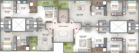 Floor Plan of Marne Maithili Aroma in Ravet, Pune - Image 25825