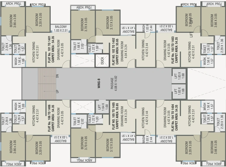 Floor Plan of Shree Paradise Palms in Makarpura, Vadodara - Image 33297
