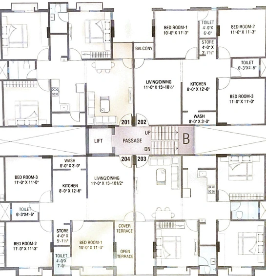 Floor Plan of Kalyan Shyamal Dream in Waghodia Road, Vadodara - Image 103082