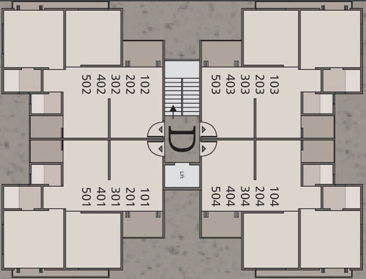 Floor Plan of Pancham Blossom in Kareli Baug, Vadodara - Image 128377