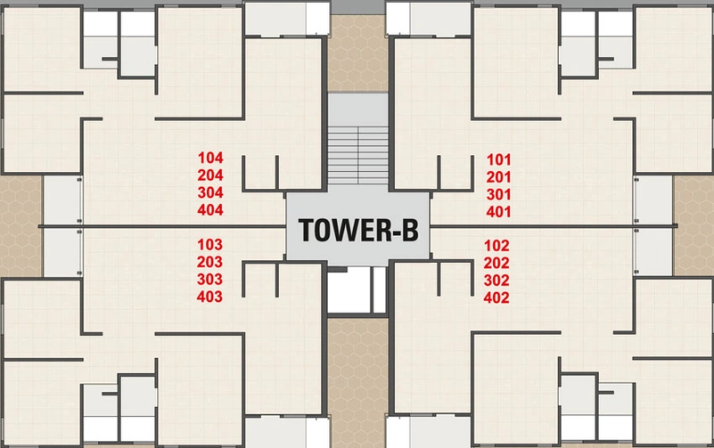 Floor Plan of Yogiraj Hub & Heights in Harni, Vadodara - Image 33601