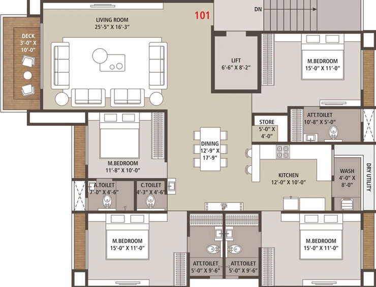 4 BHK Flat in Veer Swastik Icon in Pal, Surat - Image 471699
