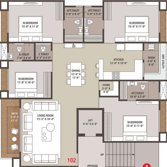 4 BHK Flat in Veer Swastik Icon in Pal, Surat - Image 471700