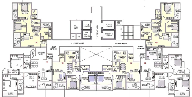 Floor Plan of Garve Eastern River Residency in Pimple Gurav, Pune - Image 13778