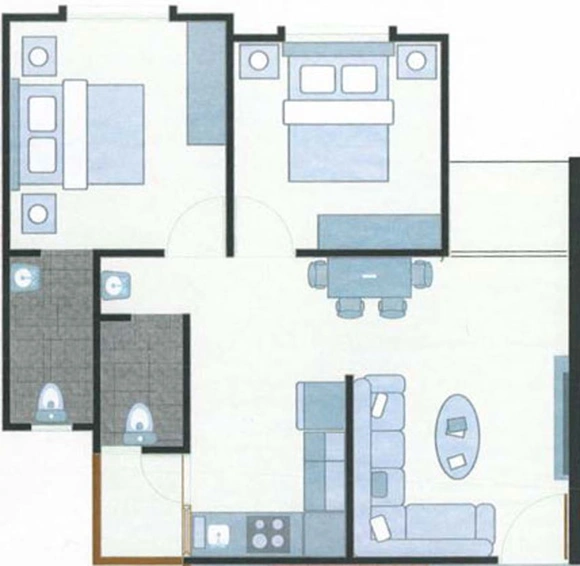 2 BHK Flat in Shree Vakratund Residency in Tarsali, Vadodara - Image 462666