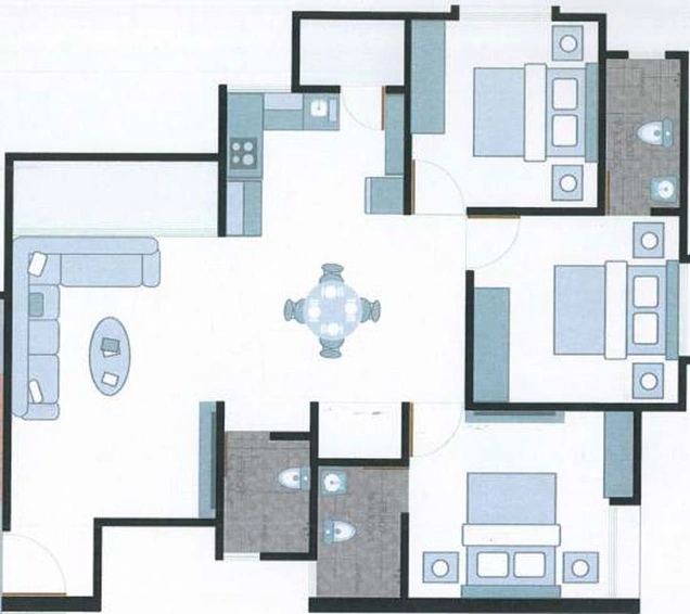 3 BHK Flat in Shree Vakratund Residency in Tarsali, Vadodara - Image 462667