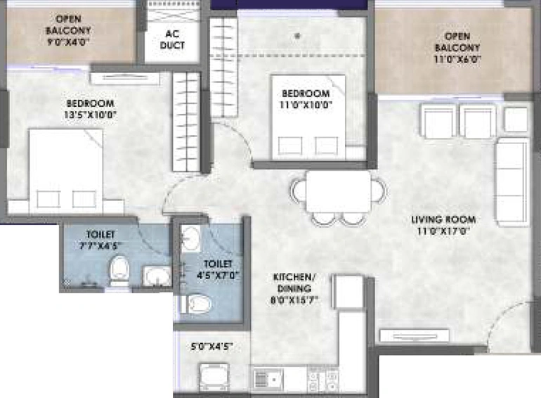 2 BHK Flat in AR Atlas in Wakad, Pune - Image 450403