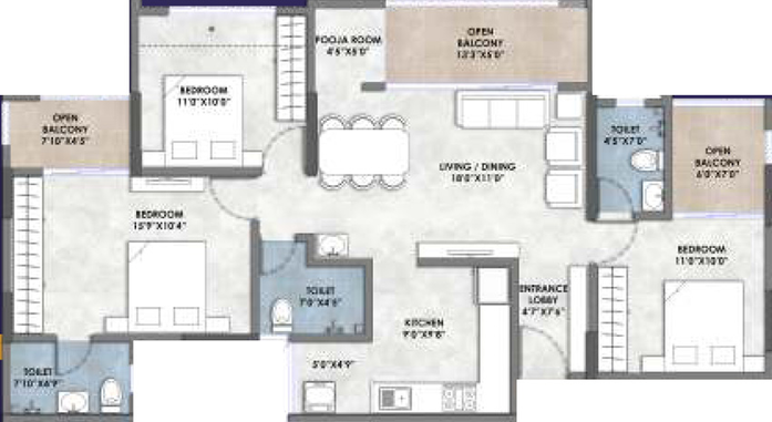 3 BHK Flat in AR Atlas in Wakad, Pune - Image 450404