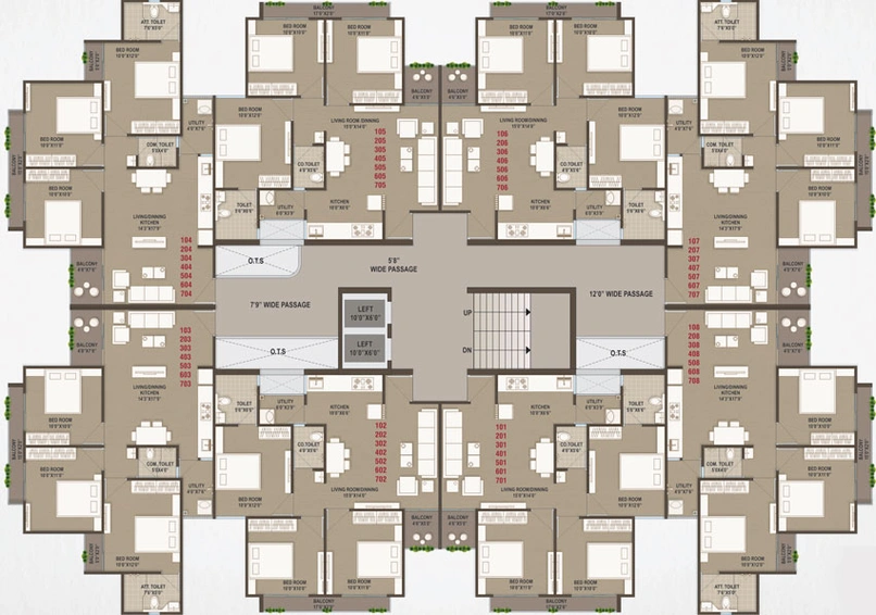 Floor Plan of Aatmiya Vandan Residency in Maneja, Vadodara - Image 33974