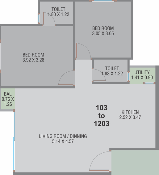 2 BHK Flat in Shreeji Shantanu Green 2 in Chhani, Vadodara - Image 462946