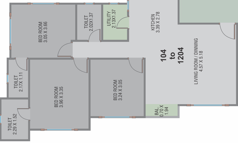 3 BHK Flat in Shreeji Shantanu Green 2 in Chhani, Vadodara - Image 462947